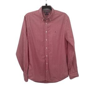 Men‎ Tommy Hilfiger New York Fit Button Down Shirt L Plaid Gingham Academia Prep
